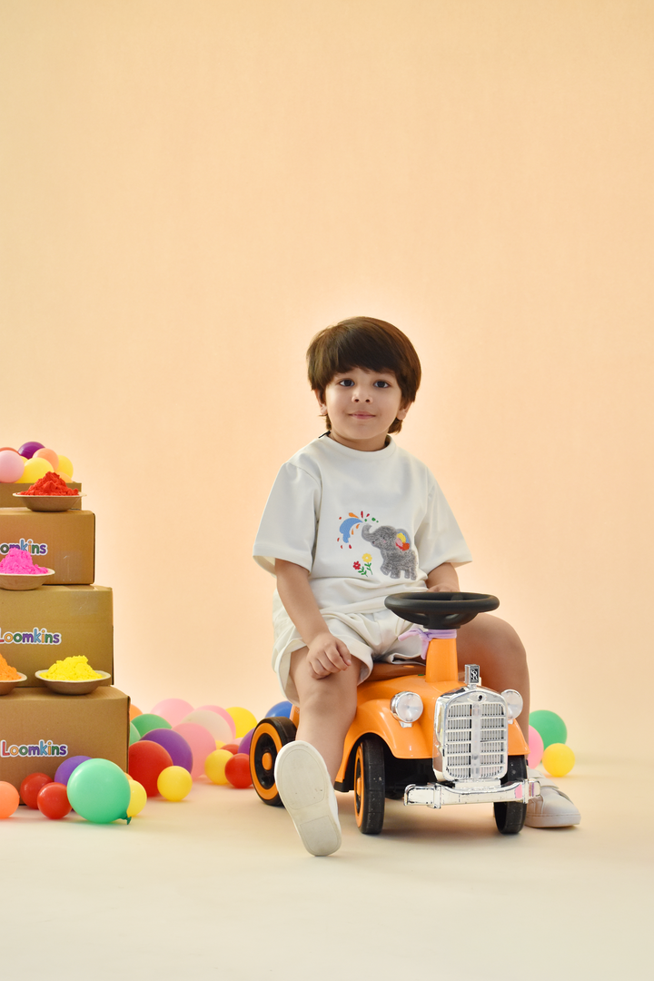 Holi Splash of Joy - Elephant Snuggle Set (Toy & Sack Bag included)