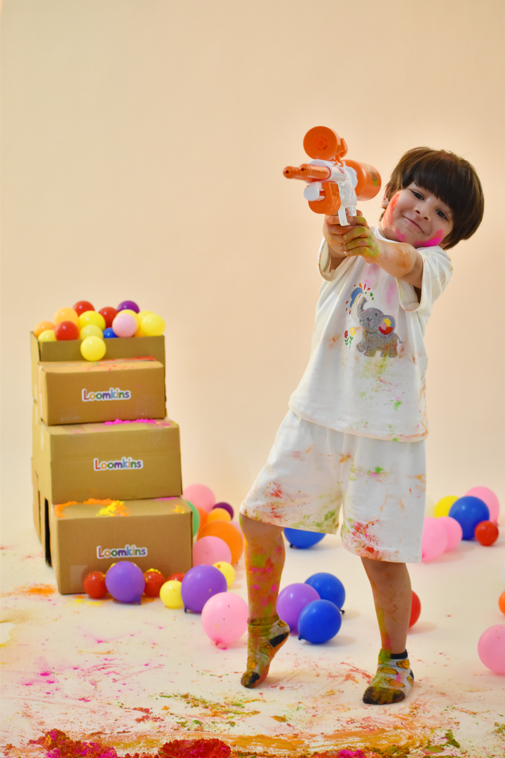 Holi Splash of Joy - Elephant Snuggle Set (Toy & Sack Bag included)