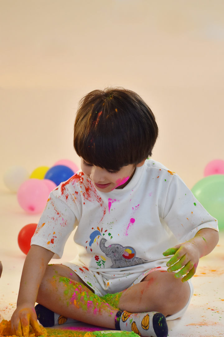 Holi Splash of Joy - Elephant Snuggle Set (Toy & Sack Bag included)