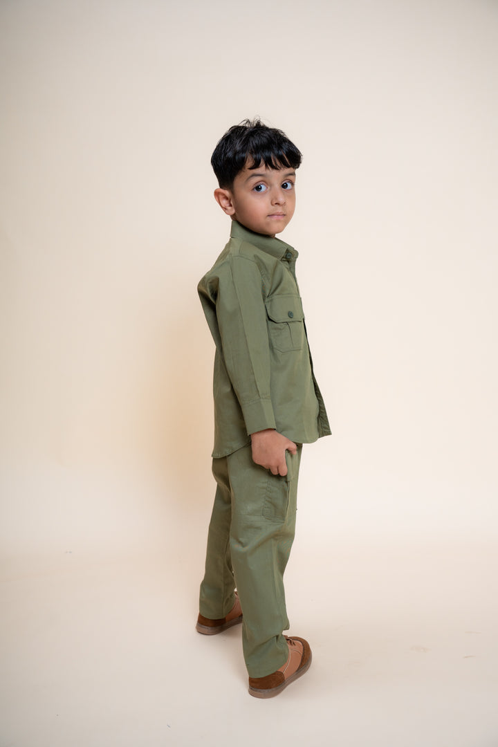 Explorer Cargo Shirt - Olive Green
