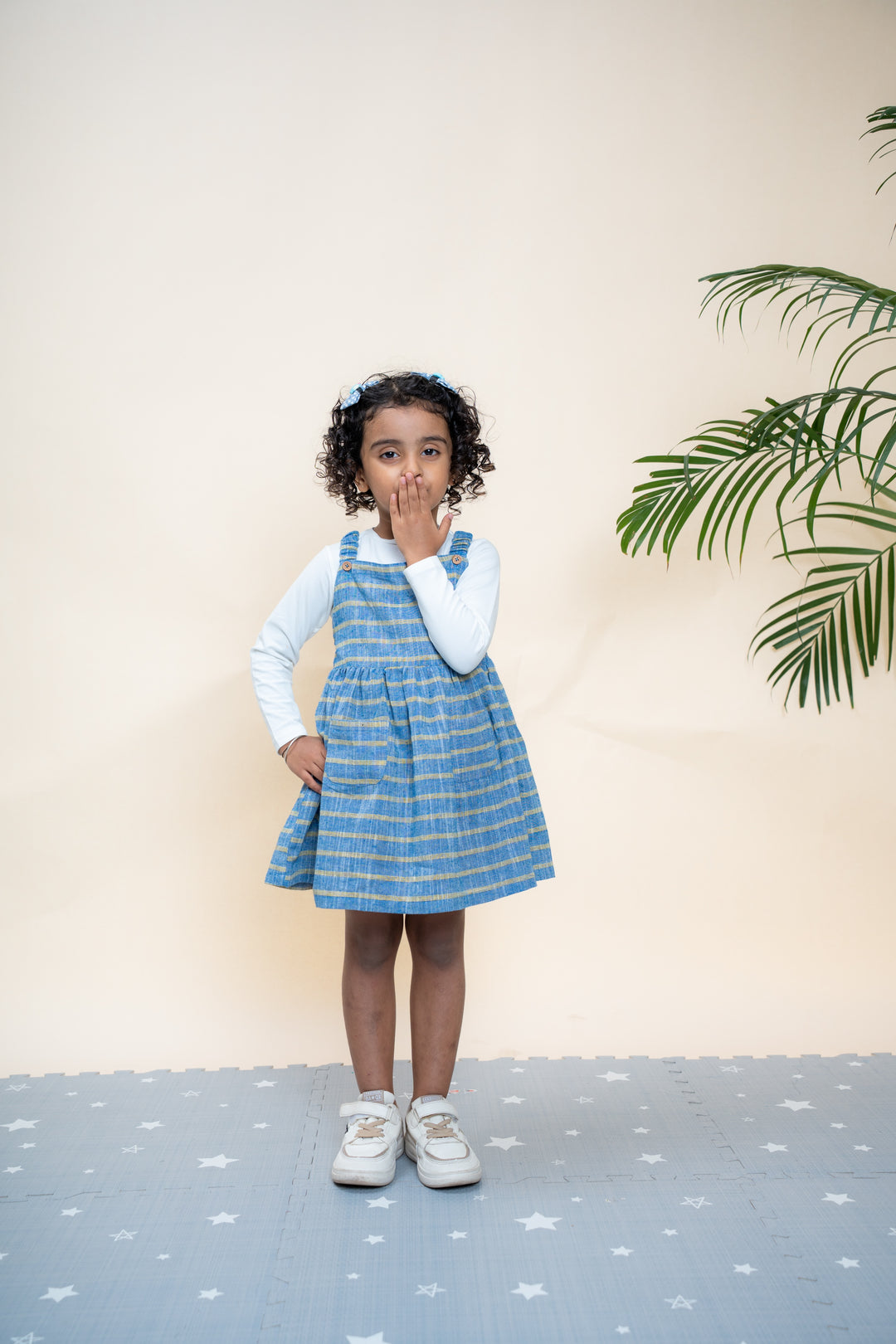 Sunbeam Stripes Dress with Cream T-shirt